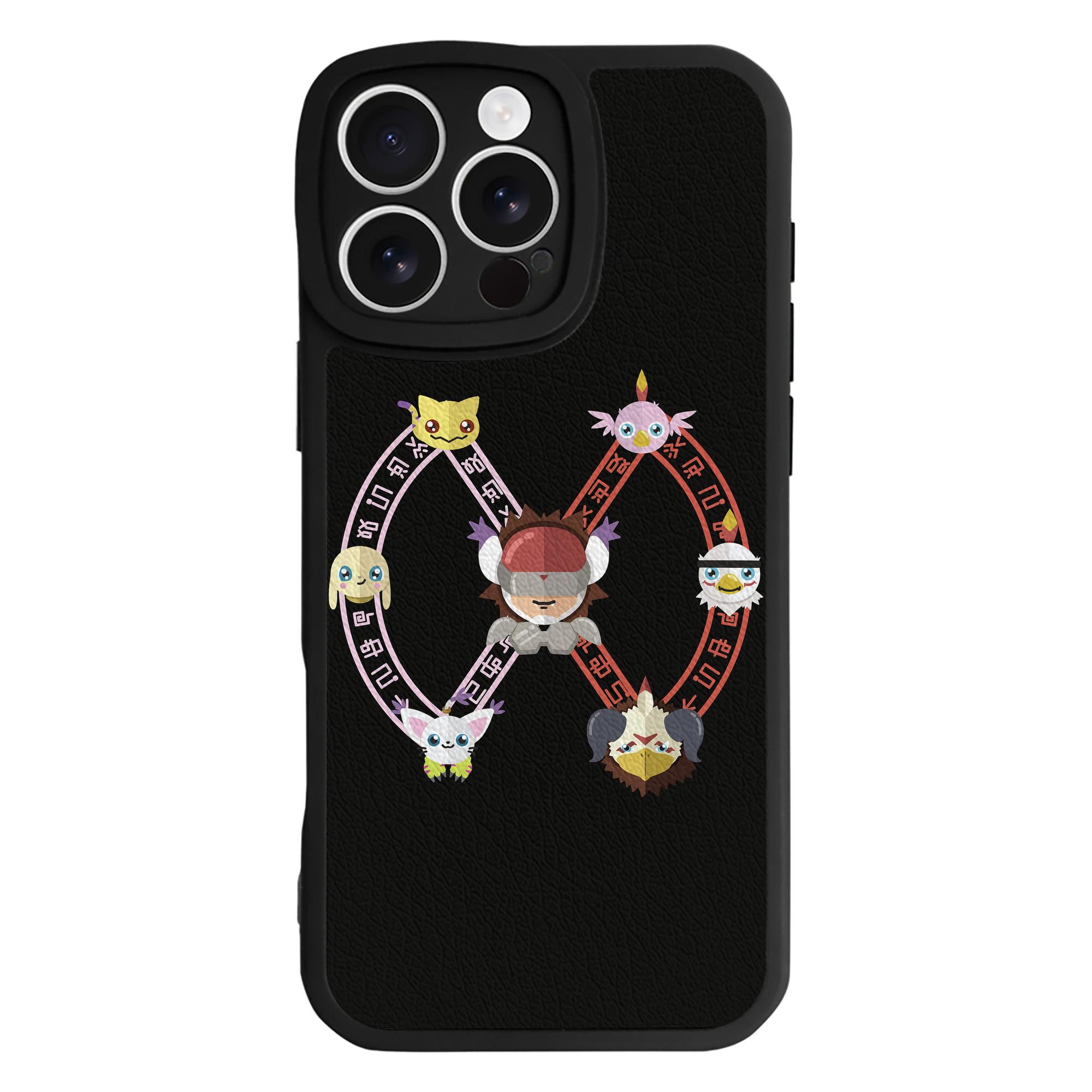 （画像用） Digimon デジタルモンスター/デジモン 【iPhone 16シリーズ対応】シリコンスマホケース（レザー調） 材質：シリコン